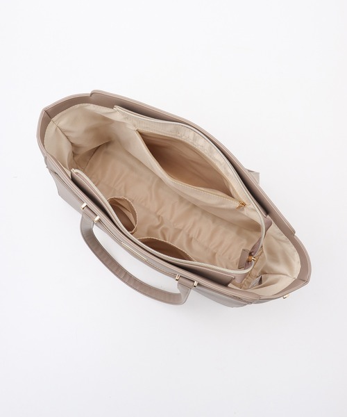 Honeys（ハニーズ）の「ＰＣポーチ付Ａ４トート（トートバッグ・レディース・ブラック/ネイビー/モカ/グレイッシュベージュ/サックスブルー系・FREE）」の14枚目の写真