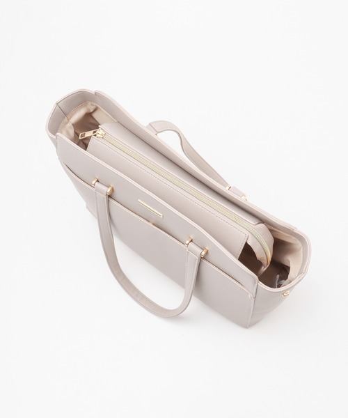 Honeys（ハニーズ）の「ＰＣポーチ付Ａ４トート（トートバッグ・レディース・ブラック/ネイビー/モカ/グレイッシュベージュ/サックスブルー系・FREE）」の21枚目の写真