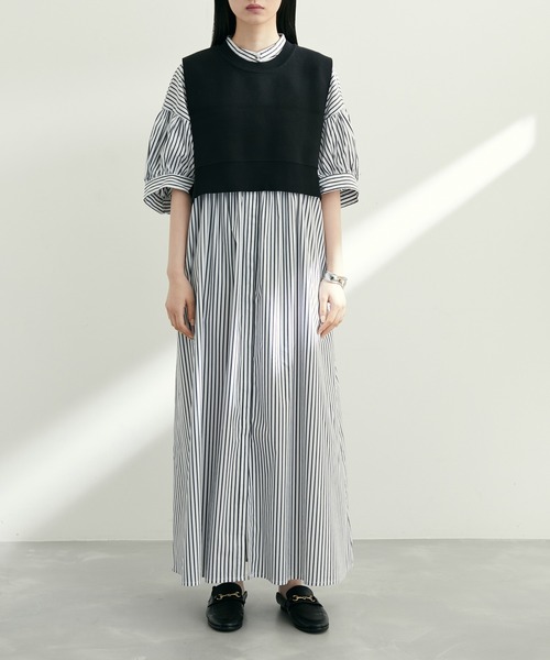 ADAM ET ROPE'(アダムエロペ)の「ミニベストシャツワンピースセット(シャツワンピース・レディース・ブルー/ブラック系その他・FREE)」の19枚目の写真