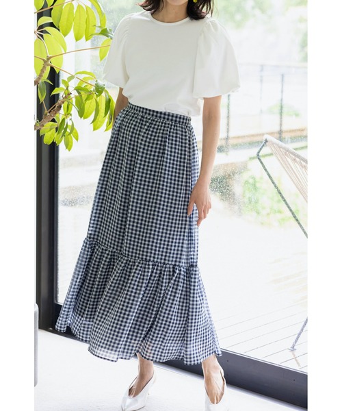 &. NOSTALGIA（アンドドットノスタルジア）の「ボリュームスリーブTシャツ（Tシャツ/カットソー・レディース・ホワイト/ブラック/オレンジ・FREE）」の4枚目の写真
