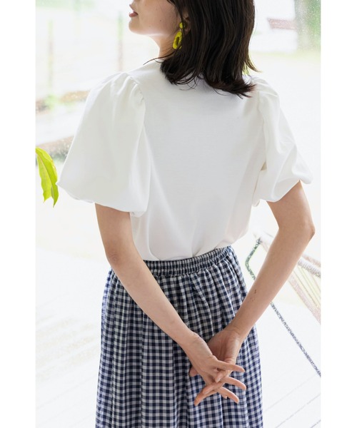 &. NOSTALGIA（アンドドットノスタルジア）の「ボリュームスリーブTシャツ（Tシャツ/カットソー・レディース・ホワイト/ブラック/オレンジ・FREE）」の12枚目の写真
