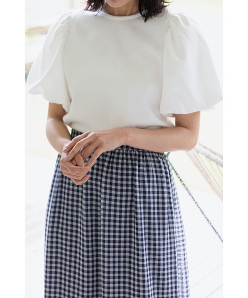 &. NOSTALGIA（アンドドットノスタルジア）の「ボリュームスリーブTシャツ（Tシャツ/カットソー・レディース・ホワイト/ブラック/オレンジ・FREE）」の18枚目の写真