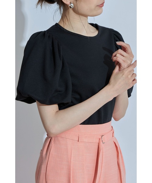 &. NOSTALGIA（アンドドットノスタルジア）の「ボリュームスリーブTシャツ（Tシャツ/カットソー・レディース・ホワイト/ブラック/オレンジ・FREE）」の7枚目の写真