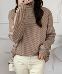 ABITOKYO | ハーフボーダーハイネックロングTシャツ(Tシャツ/カットソー)