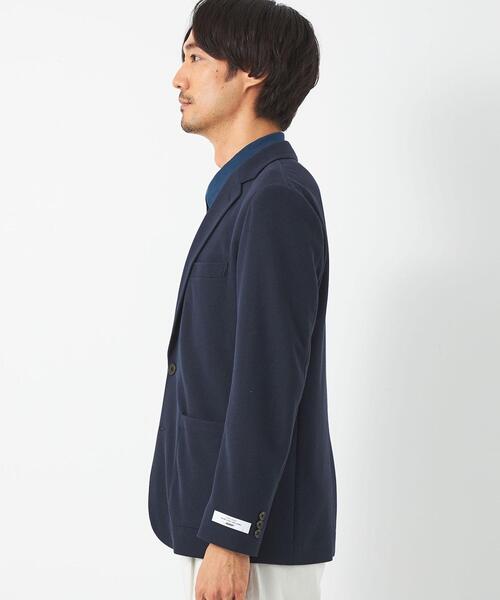 green label relaxing(グリーンレーベルリラクシング)の「ECO ハニカムジャージ 2B ジャケット -ウォッシャブル-(テーラードジャケット・メンズ・ネイビー/グレー・S/M/L/XL)」の4枚目の写真