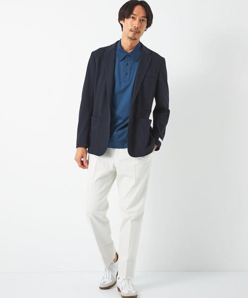 green label relaxing(グリーンレーベルリラクシング)の「ECO ハニカムジャージ 2B ジャケット -ウォッシャブル-(テーラードジャケット・メンズ・ネイビー/グレー・S/M/L/XL)」の6枚目の写真