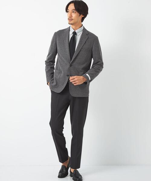 green label relaxing(グリーンレーベルリラクシング)の「ECO ハニカムジャージ 2B ジャケット -ウォッシャブル-(テーラードジャケット・メンズ・ネイビー/グレー・S/M/L/XL)」の7枚目の写真