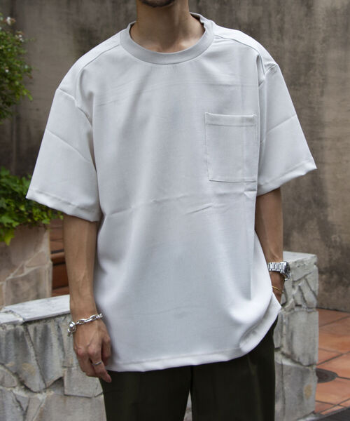 GLOSTER(グロスター)の「【GLOSTER ROAD/グロスターロード】リネンライク布帛ポケTシャツ(Tシャツ/カットソー・メンズ・キナリ/ネイビー/オリーブ/ブラウン・M/S/L)」の2枚目の写真