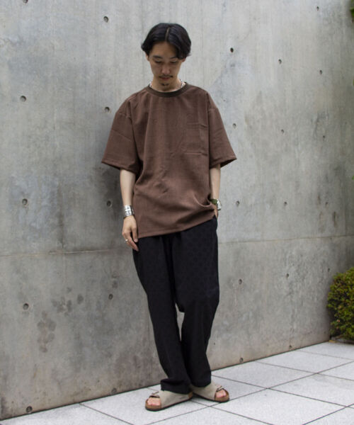 GLOSTER(グロスター)の「【GLOSTER ROAD/グロスターロード】リネンライク布帛ポケTシャツ(Tシャツ/カットソー・メンズ・キナリ/ネイビー/オリーブ/ブラウン・M/S/L)」の17枚目の写真