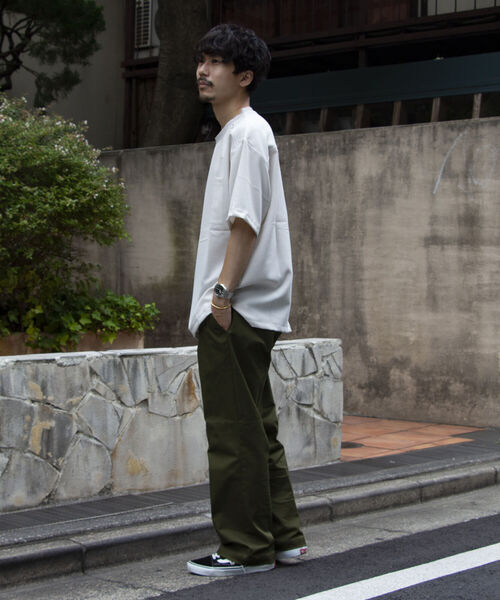 GLOSTER(グロスター)の「【GLOSTER ROAD/グロスターロード】リネンライク布帛ポケTシャツ(Tシャツ/カットソー・メンズ・キナリ/ネイビー/オリーブ/ブラウン・M/S/L)」の20枚目の写真