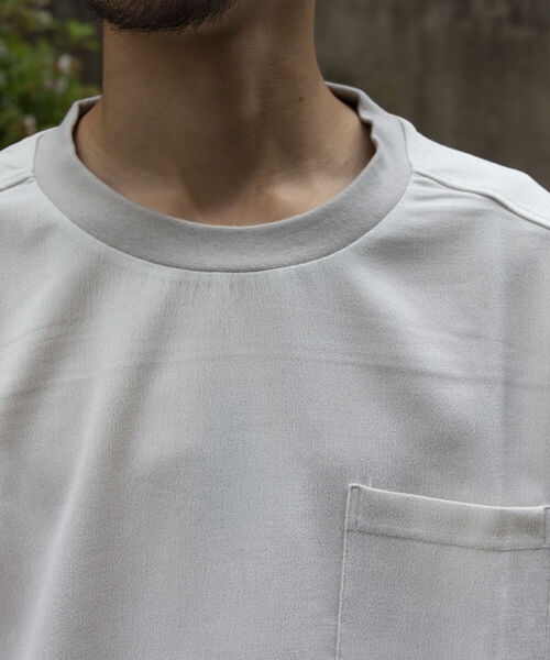 GLOSTER(グロスター)の「【GLOSTER ROAD/グロスターロード】リネンライク布帛ポケTシャツ(Tシャツ/カットソー・メンズ・キナリ/ネイビー/オリーブ/ブラウン・M/S/L)」の12枚目の写真