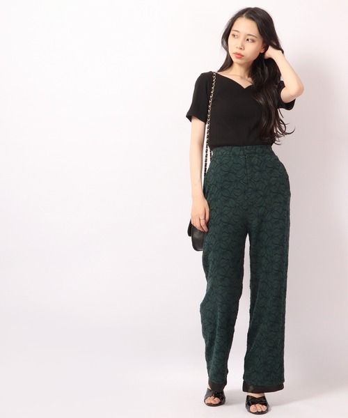 TRANOI(トラノイ)の「TRANOI ジャガードパンツ(その他パンツ・レディース・グリーン・FREE)」の5枚目の写真