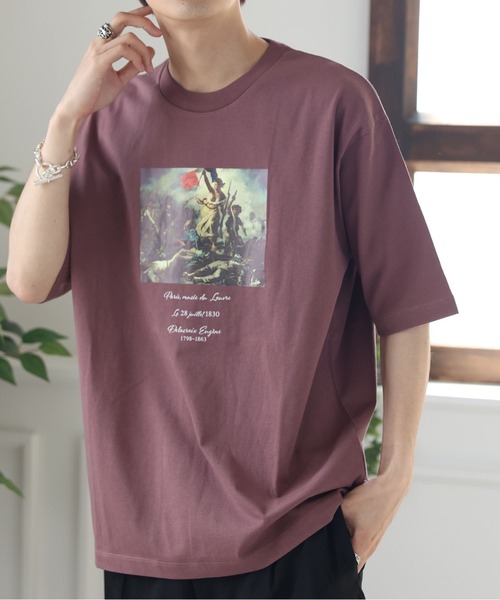 Craft Nicholson（クラフトニコルソン）の「アートコラボ ボックスシルエットTシャツ（Tシャツ/カットソー・メンズ・アイボリー/チャコール/ピンク系その他・M/L）」の3枚目の写真