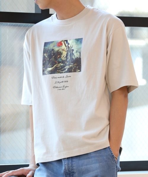 Craft Nicholson（クラフトニコルソン）の「アートコラボ ボックスシルエットTシャツ（Tシャツ/カットソー・メンズ・アイボリー/チャコール/ピンク系その他・M/L）」の2枚目の写真