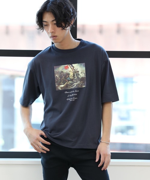 Craft Nicholson（クラフトニコルソン）の「アートコラボ ボックスシルエットTシャツ（Tシャツ/カットソー・メンズ・アイボリー/チャコール/ピンク系その他・M/L）」の9枚目の写真