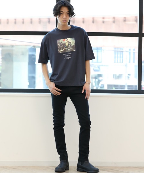 Craft Nicholson（クラフトニコルソン）の「アートコラボ ボックスシルエットTシャツ（Tシャツ/カットソー・メンズ・アイボリー/チャコール/ピンク系その他・M/L）」の11枚目の写真