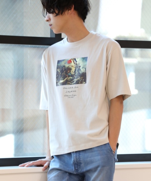 Craft Nicholson（クラフトニコルソン）の「アートコラボ ボックスシルエットTシャツ（Tシャツ/カットソー・メンズ・アイボリー/チャコール/ピンク系その他・M/L）」の16枚目の写真