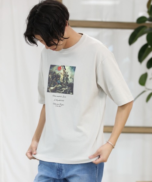 Craft Nicholson（クラフトニコルソン）の「アートコラボ ボックスシルエットTシャツ（Tシャツ/カットソー・メンズ・アイボリー/チャコール/ピンク系その他・M/L）」の12枚目の写真