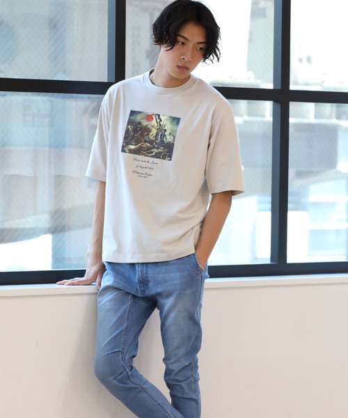 Craft Nicholson（クラフトニコルソン）の「アートコラボ ボックスシルエットTシャツ（Tシャツ/カットソー・メンズ・アイボリー/チャコール/ピンク系その他・M/L）」の17枚目の写真