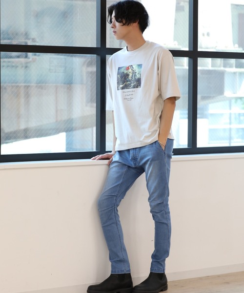 Craft Nicholson（クラフトニコルソン）の「アートコラボ ボックスシルエットTシャツ（Tシャツ/カットソー・メンズ・アイボリー/チャコール/ピンク系その他・M/L）」の13枚目の写真