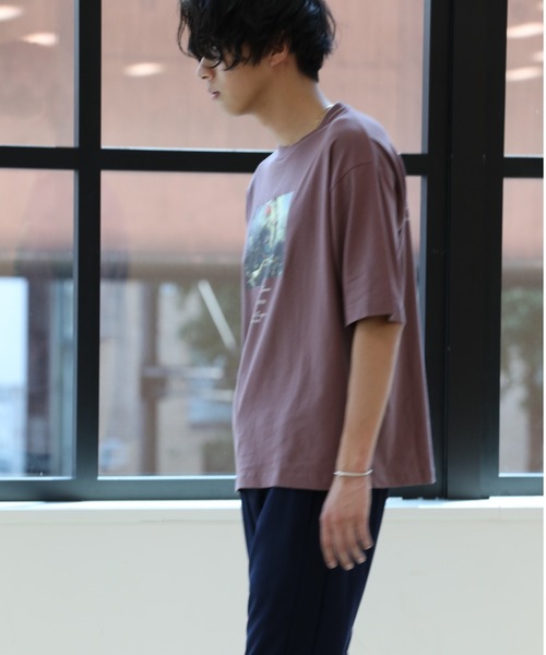 Craft Nicholson（クラフトニコルソン）の「アートコラボ ボックスシルエットTシャツ（Tシャツ/カットソー・メンズ・アイボリー/チャコール/ピンク系その他・M/L）」の6枚目の写真
