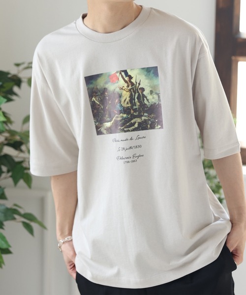 Craft Nicholson（クラフトニコルソン）の「アートコラボ ボックスシルエットTシャツ（Tシャツ/カットソー・メンズ・アイボリー/チャコール/ピンク系その他・M/L）」の5枚目の写真