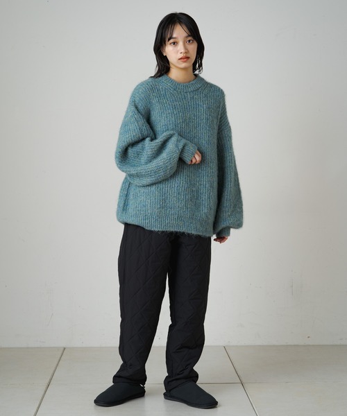 Omekashi(オメカシ)の「【earthy_】リサイクルヤーンシャギーニット(ニット/セーター・レディース・ライトグレー/ブルー/パープル/ベージュ・FREE)」の20枚目の写真