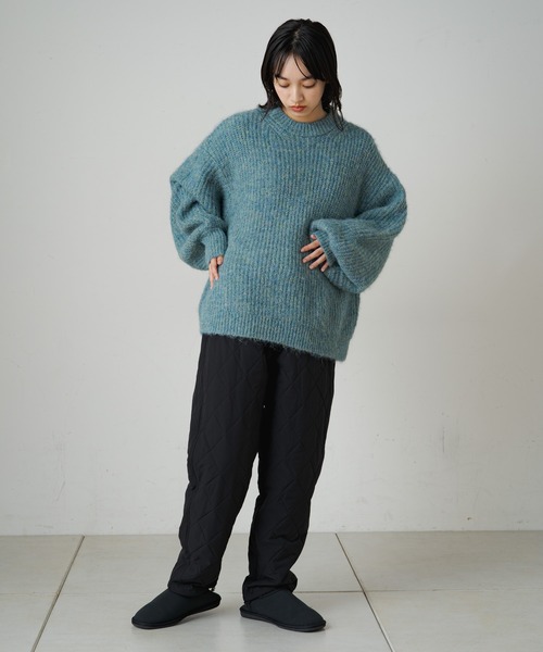 Omekashi(オメカシ)の「【earthy_】リサイクルヤーンシャギーニット(ニット/セーター・レディース・ライトグレー/ブルー/パープル/ベージュ・FREE)」の21枚目の写真