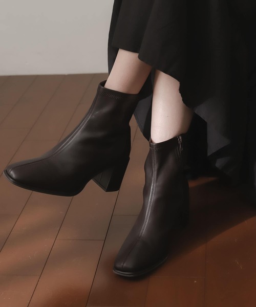 スクエアトウセンターシームストレッチブーツ