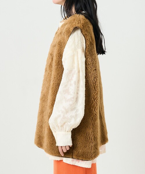 FREAK'S STORE(フリークスストア)の「ファーベスト(ベスト・レディース・ブラウン・フリ-)」の4枚目の写真