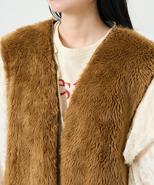 FREAK'S STORE(フリークスストア)の「ファーベスト(ベスト・レディース・ブラウン・フリ-)」の6枚目の写真