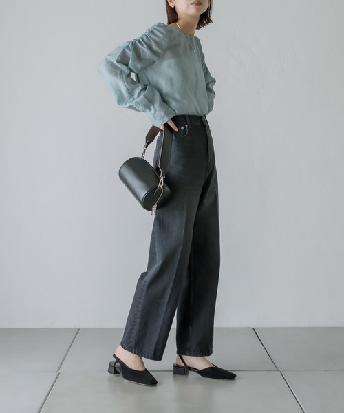 mystic（ミスティック）の「シアーパワショルブラウス（シャツ/ブラウス・レディース・ブラック/オフホワイト/ブルー・FREE）」の19枚目の写真