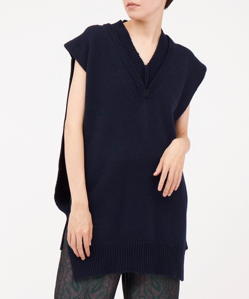 Maison Margiela（メゾンマルジェラ）の「Maison Margiela VEST（ベスト・レディース・ネイビー/ベージュ/グレー・SMALL）」の14枚目の写真