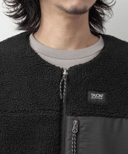 【WEB限定】【TAION/タイオン】ダウン×ボアリバーシブルクルーネックジャケットTAION-R104MB