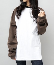 Goodwear / グッドウェア / USAコットン 配色 ラグラン袖 スーパービッグ ロングスリーブ Tシャツ / ラグランスリーブ / ロンT / 長袖 / スーパービッグシルエット