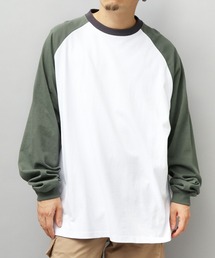 Goodwear / グッドウェア / USAコットン 配色 ラグラン袖 スーパービッグ ロングスリーブ Tシャツ / ラグランスリーブ / ロンT / 長袖 / スーパービッグシルエット