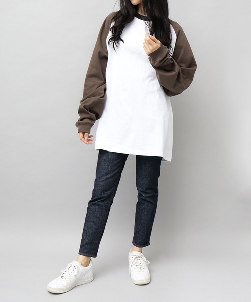 Goodwear(グッドウェア)の「Goodwear / グッドウェア / USAコットン 配色 ラグラン袖 スーパービッグ ロングスリーブ Tシャツ / ラグランスリーブ / ロンT / 長袖 / スーパービッグシルエット(Tシャツ/カットソー・メンズ・ブラック/ブラウン/カーキ・M/L)」の21枚目の写真