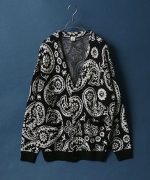 Total Pattern Knit Cardigan/総柄 ルーズニットカーディガン