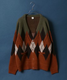 Total Pattern Knit Cardigan/総柄 ルーズニットカーディガン