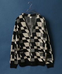 Total Pattern Knit Cardigan/総柄 ルーズニットカーディガン