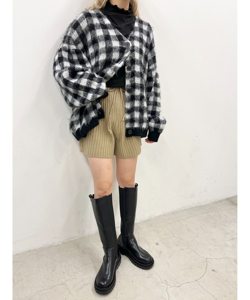 WC(ダブル シー)の「ギンガムチェックモヘアタッチカーディガン(カーディガン/ボレロ・レディース・ブラック/ピンク/グリーン・FREE)」の22枚目の写真