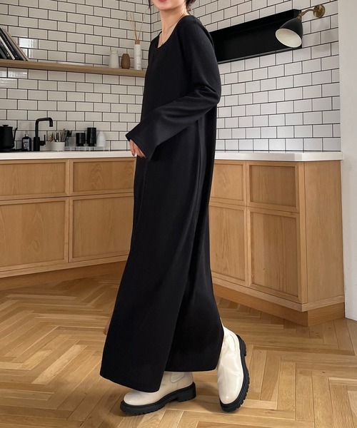カプリシューレマージュ❤︎カッティングロングワンピース⭐︎超美品！ 低身長・高身長サイズあり】スリットネックワンピース