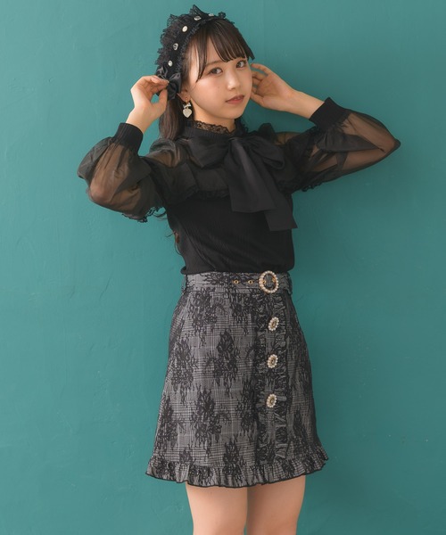 ROJITA(ロジータ)の「ビジュパール付きサイドリボンヘッドドレス(その他ヘアアクセサリー・レディース・ホワイト/ブラック・FREE)」の12枚目の写真