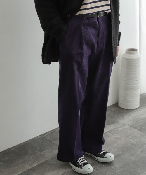 SENSE OF PLACE by URBAN RESEARCH（センスオブプレイスバイアーバンリサーチ）の「コーデュロイセンタープレスストレートパンツ（その他パンツ・メンズ・ブラック/パープル/ブラウン・MEDIUM/LARGE）」の6枚目の写真
