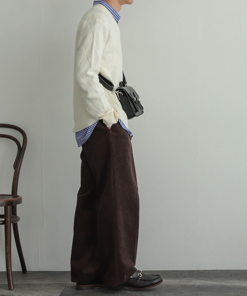 SENSE OF PLACE by URBAN RESEARCH（センスオブプレイスバイアーバンリサーチ）の「コーデュロイセンタープレスストレートパンツ（その他パンツ・メンズ・ブラック/パープル/ブラウン・MEDIUM/LARGE）」の16枚目の写真