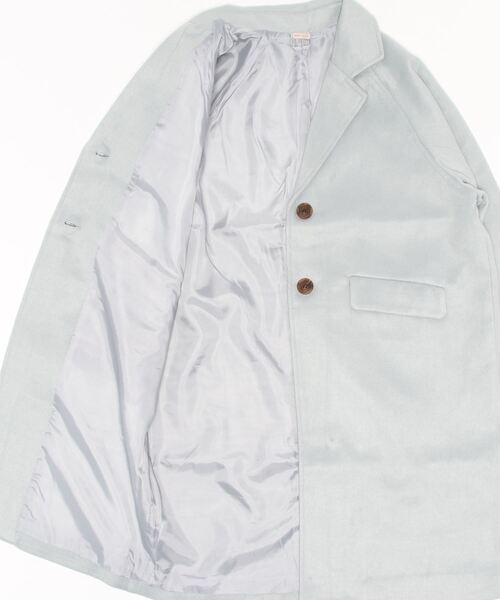 petit main(プティマイン)の「【リンク】チェスターコート(チェスターコート・キッズ・ライトブルー/マルチ・S/M)」の4枚目の写真