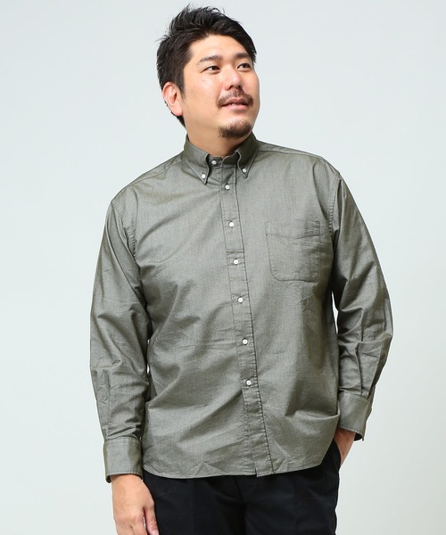 B&T CLUB(ビーティークラブ)の「長袖 シャツ メンズ 大きいサイズ オーバーサイズ オックス ボタンダウン カジュアル デイリーコーディネート 【きれいめ/羽織】(シャツ/ブラウス・メンズ・ダークグレー/ベージュ/ホワイト/モスグリーン/サックスブルー/レッド/ネイビー/ブルー/ピンク/B/A/C/E/D/F・X5(9L~10L)/X4(8L~9L)/X(2L)/X1(3L~4L)/X2(4L~5L)/X3(6L~7L))」の4枚目の写真