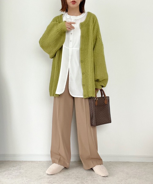 Fizz（フィズ）の「【maiko_wear × Fizz コラボ】　スタンドカラーデザインシャツ（シャツ/ブラウス・レディース・スミクロ/ホワイト/カーキ・M）」の17枚目の写真