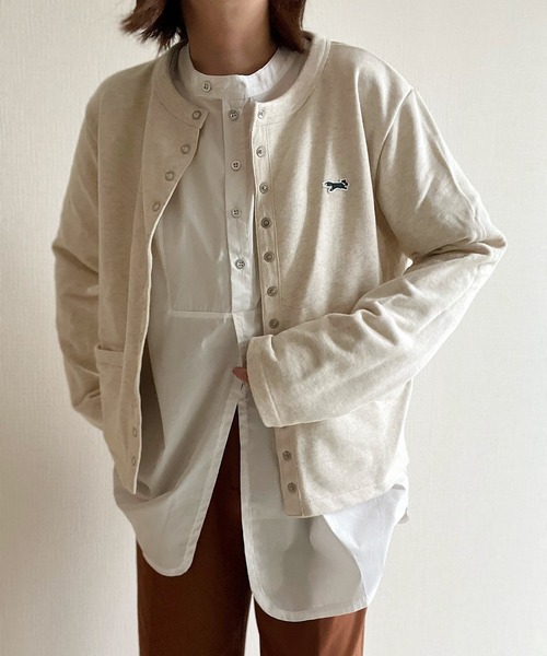 Fizz（フィズ）の「【maiko_wear × Fizz コラボ】　スタンドカラーデザインシャツ（シャツ/ブラウス・レディース・スミクロ/ホワイト/カーキ・M）」の10枚目の写真