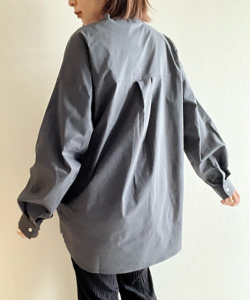 Fizz（フィズ）の「【maiko_wear × Fizz コラボ】　スタンドカラーデザインシャツ（シャツ/ブラウス・レディース・スミクロ/ホワイト/カーキ・M）」の22枚目の写真